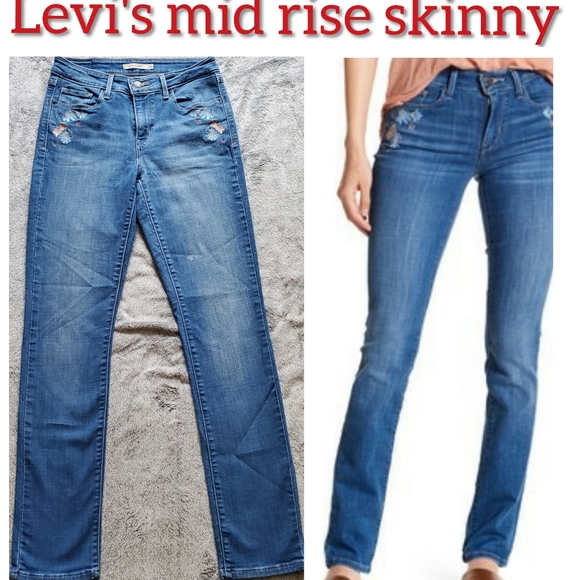 levis mid rise skinny jeans